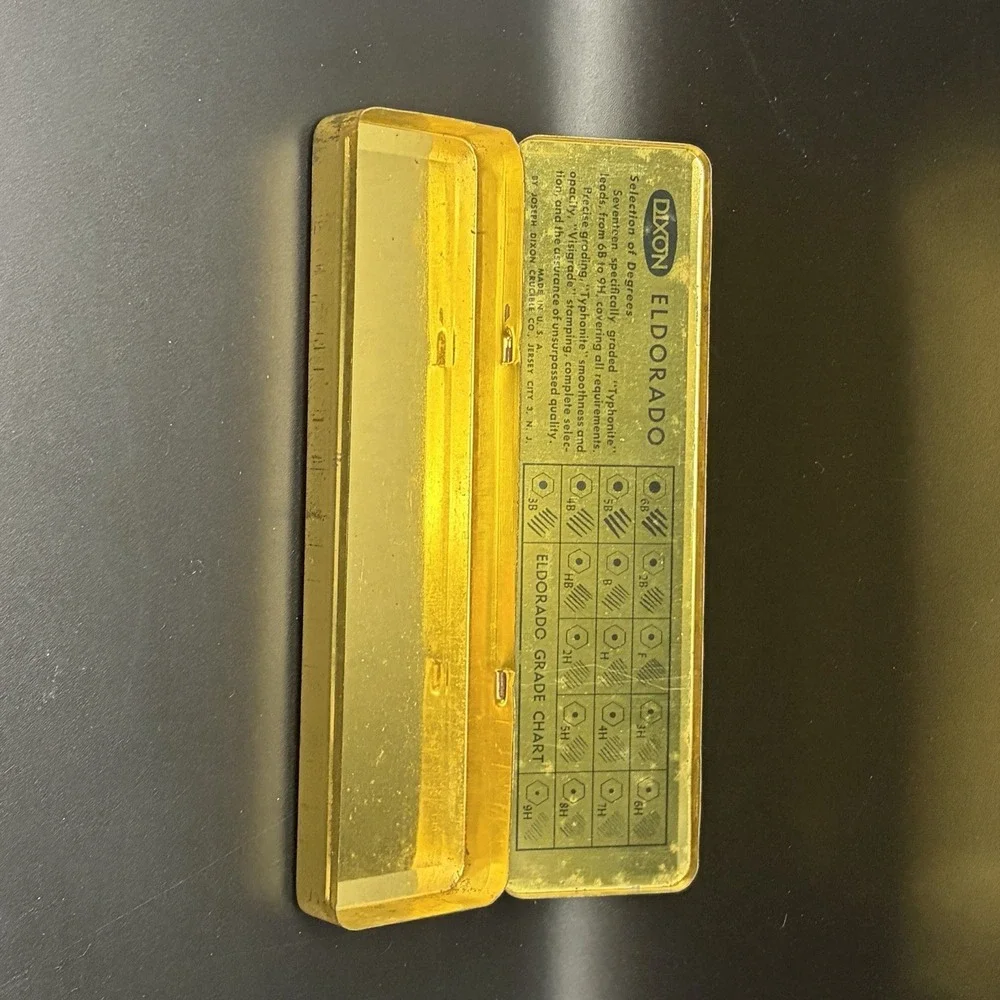 Vintage Dixon Eldorado Typhonite Drawing Pencil Tin/storage /Advertisement/EMPTY